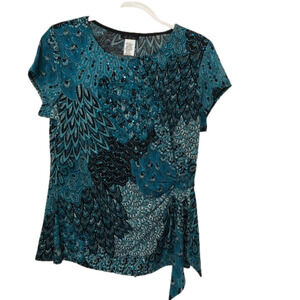 S. Levine Embellished Side Tie Cap Sleeve Top